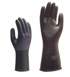 GLOVE  BUTYL SMOOTH 11;13 MIL BLACK SZ 8 - Latex, Supported